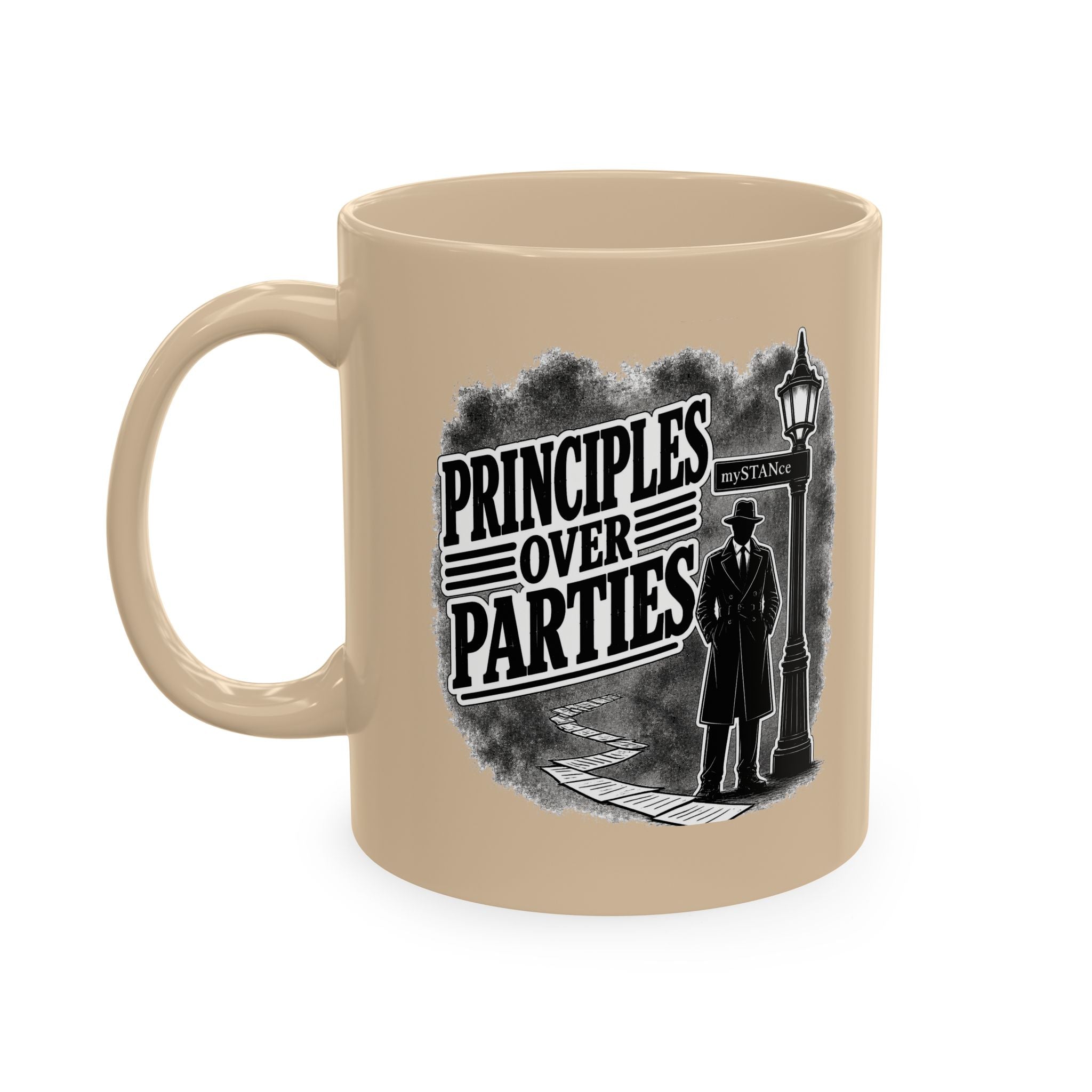 Principles Over Parties Mug | mySTANce Political Statement Coffee Cup | 11 oz Ceramic Mug