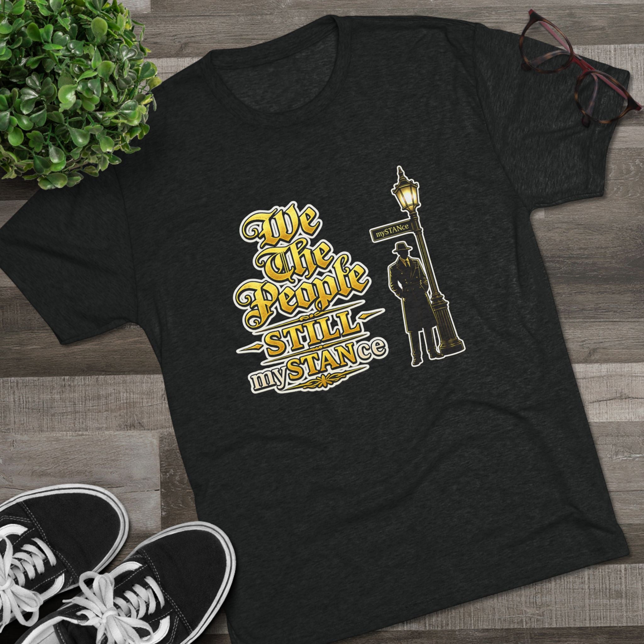 We The People STILL mySTANCE Graphic Tee — Patriotic Vintage Lamp-Post Design