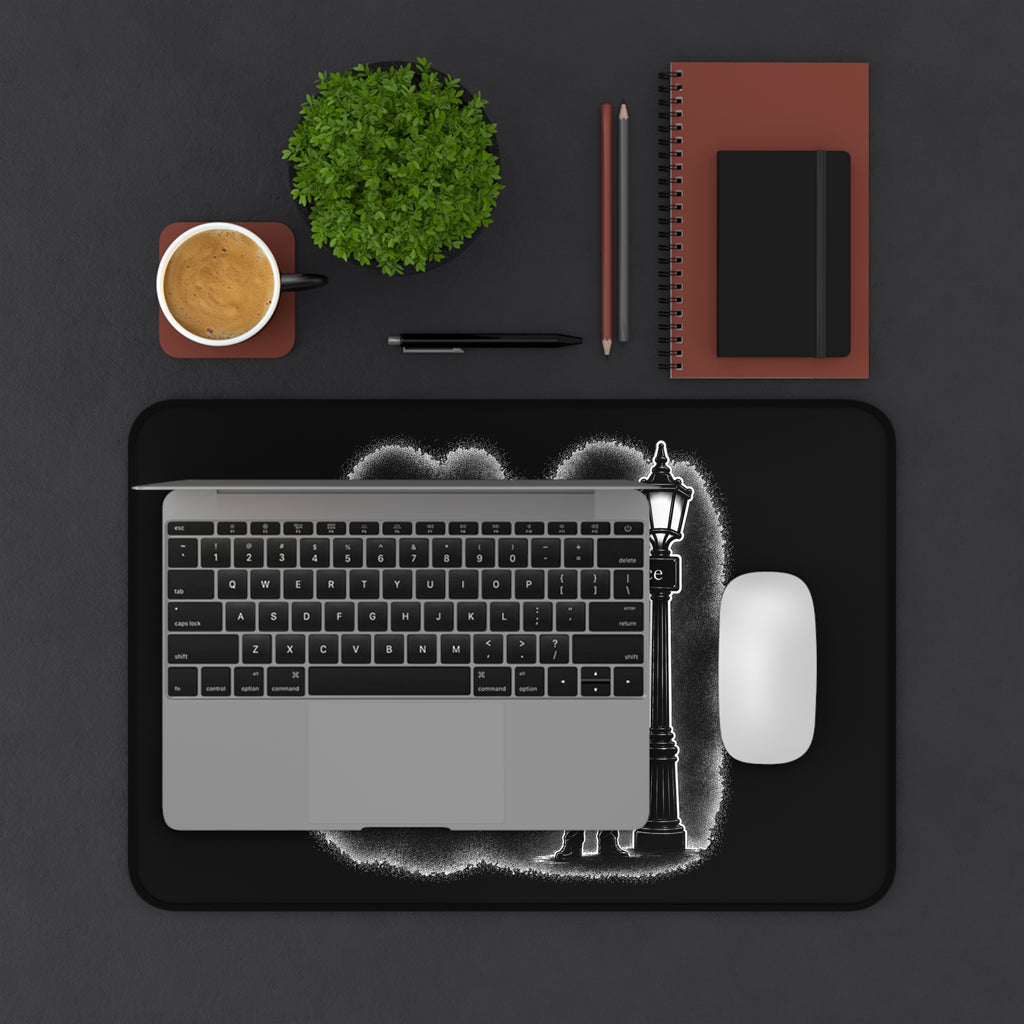 Question Everything Desk Mat — Noir Detective Writing Pad with 'Question Everything' Design