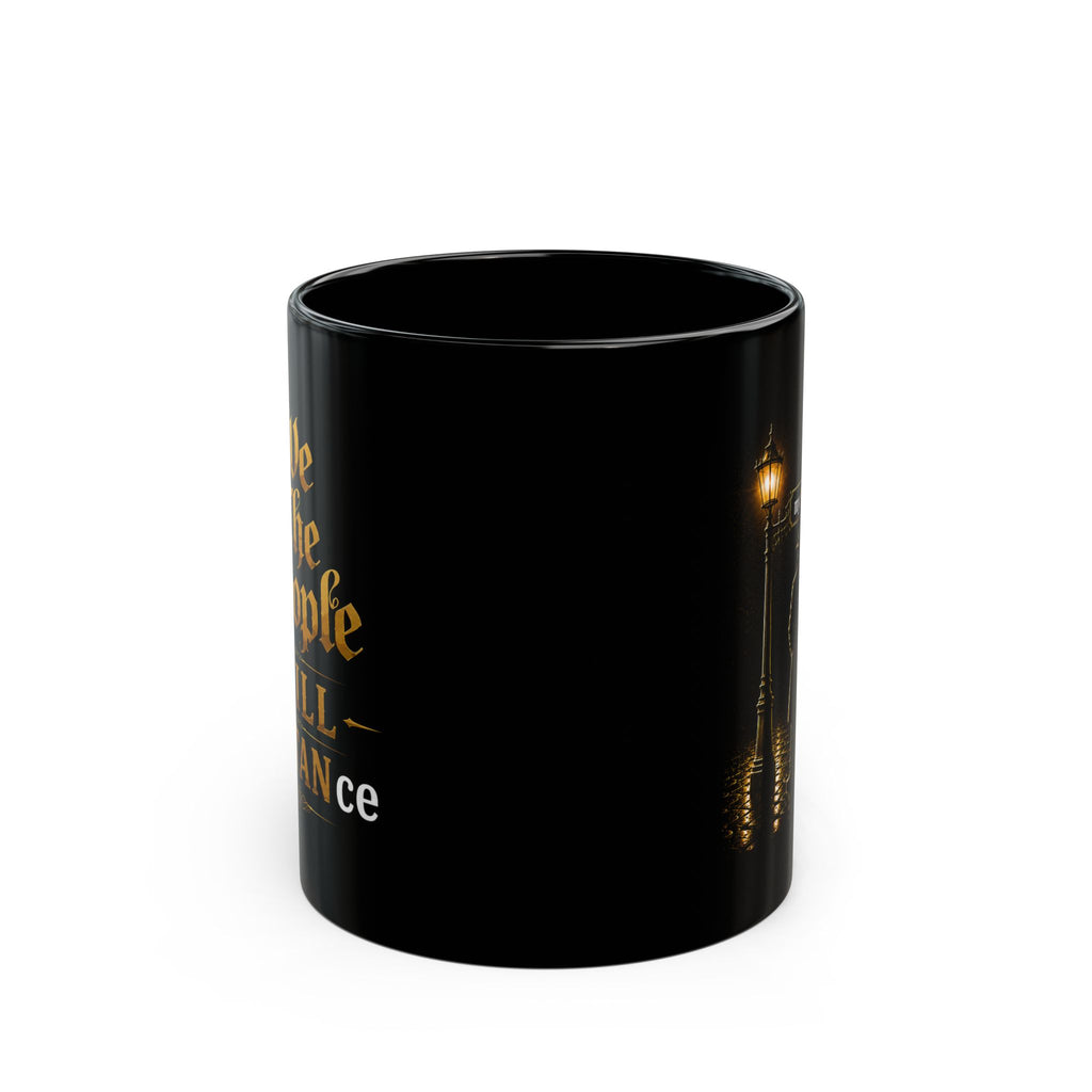 WE THE PEOPLE  "mySTANce" Noir Detective Coffee Mug with Streetlamp Silhouette