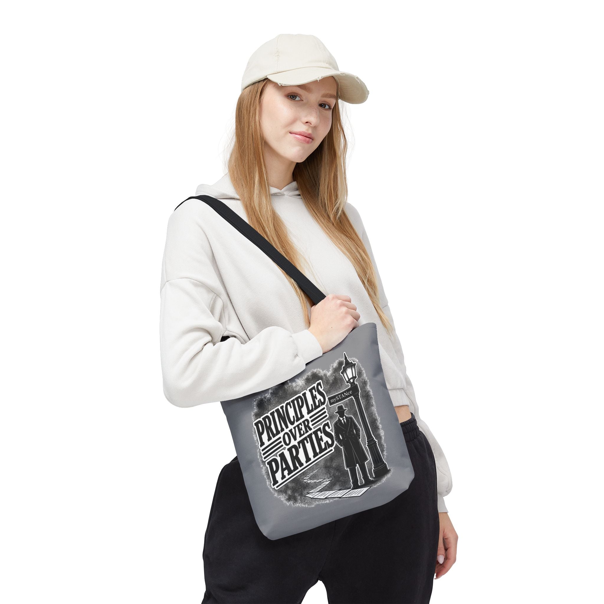 Principles Over Parties Tote Bag — mySTANce Political Statement Reusable Tote
