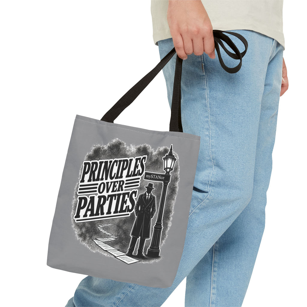 Principles Over Parties Tote Bag — mySTANce Political Statement Reusable Tote
