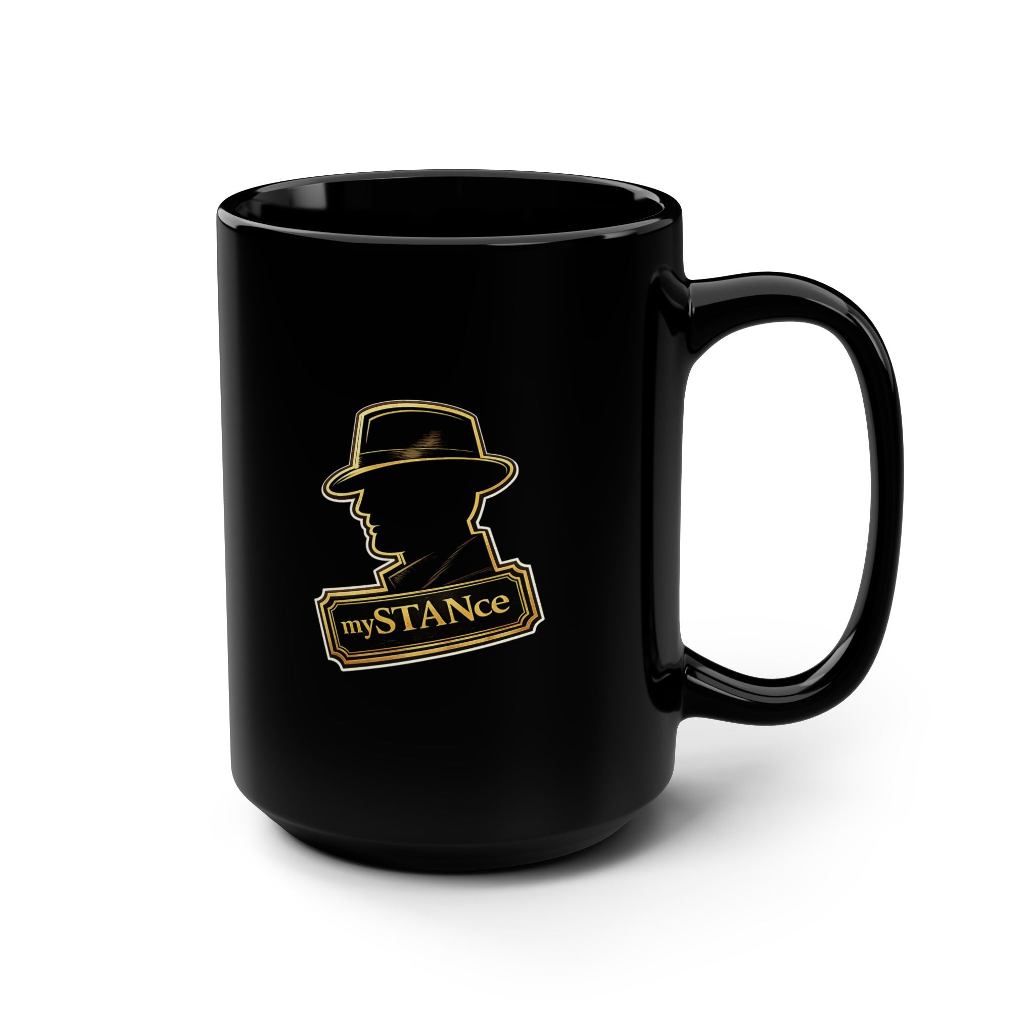 Welcome to America- Statue of Liberty 15oz Black Mug — mySTANce Silhouette Coffee Mug (Vintage Gentleman Design)