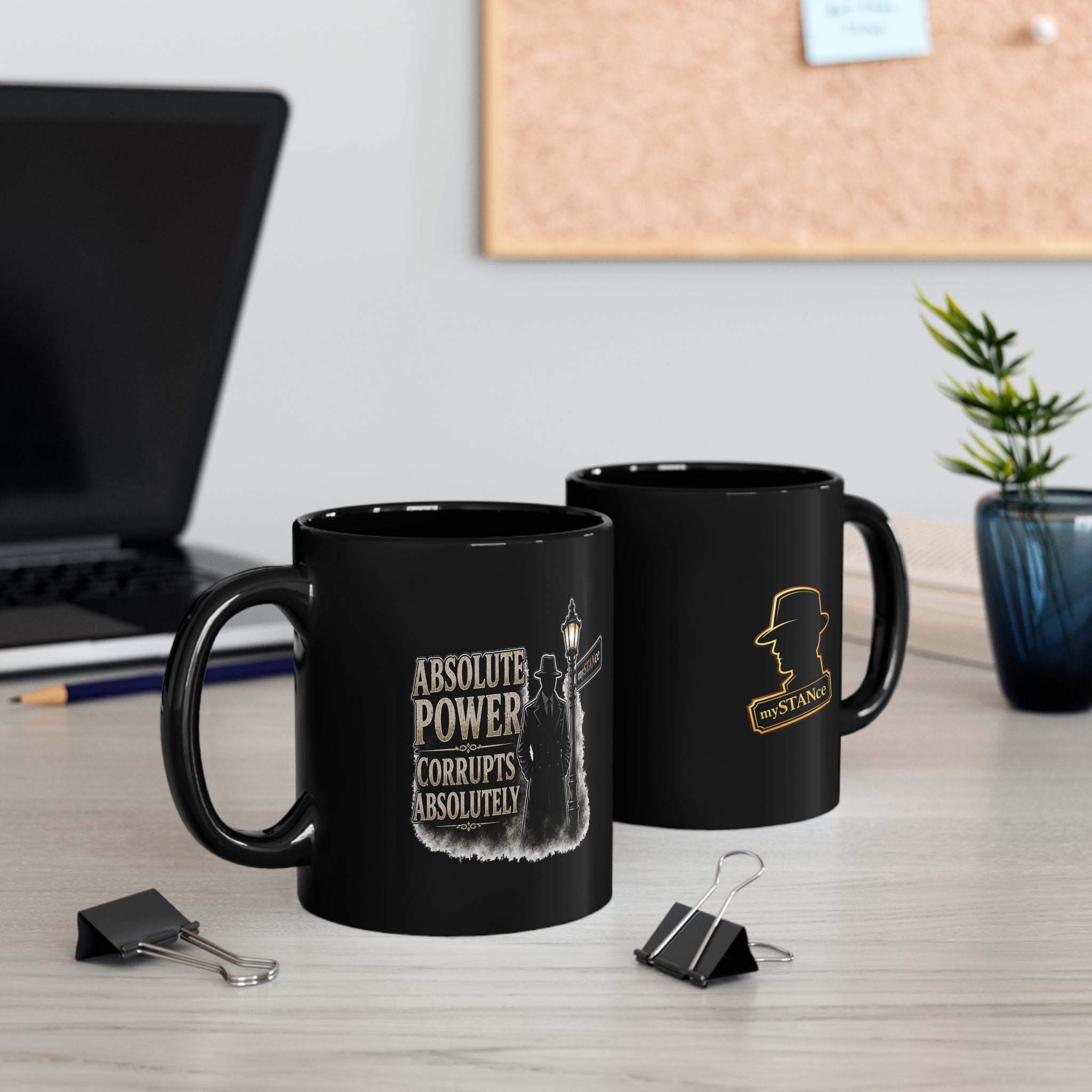 Black Coffee Mug — 'mySTANce' Silhouette Logo 11oz & 15oz