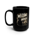 Welcome to America- Statue of Liberty 15oz Black Mug — mySTANce Silhouette Coffee Mug (Vintage Gentleman Design)