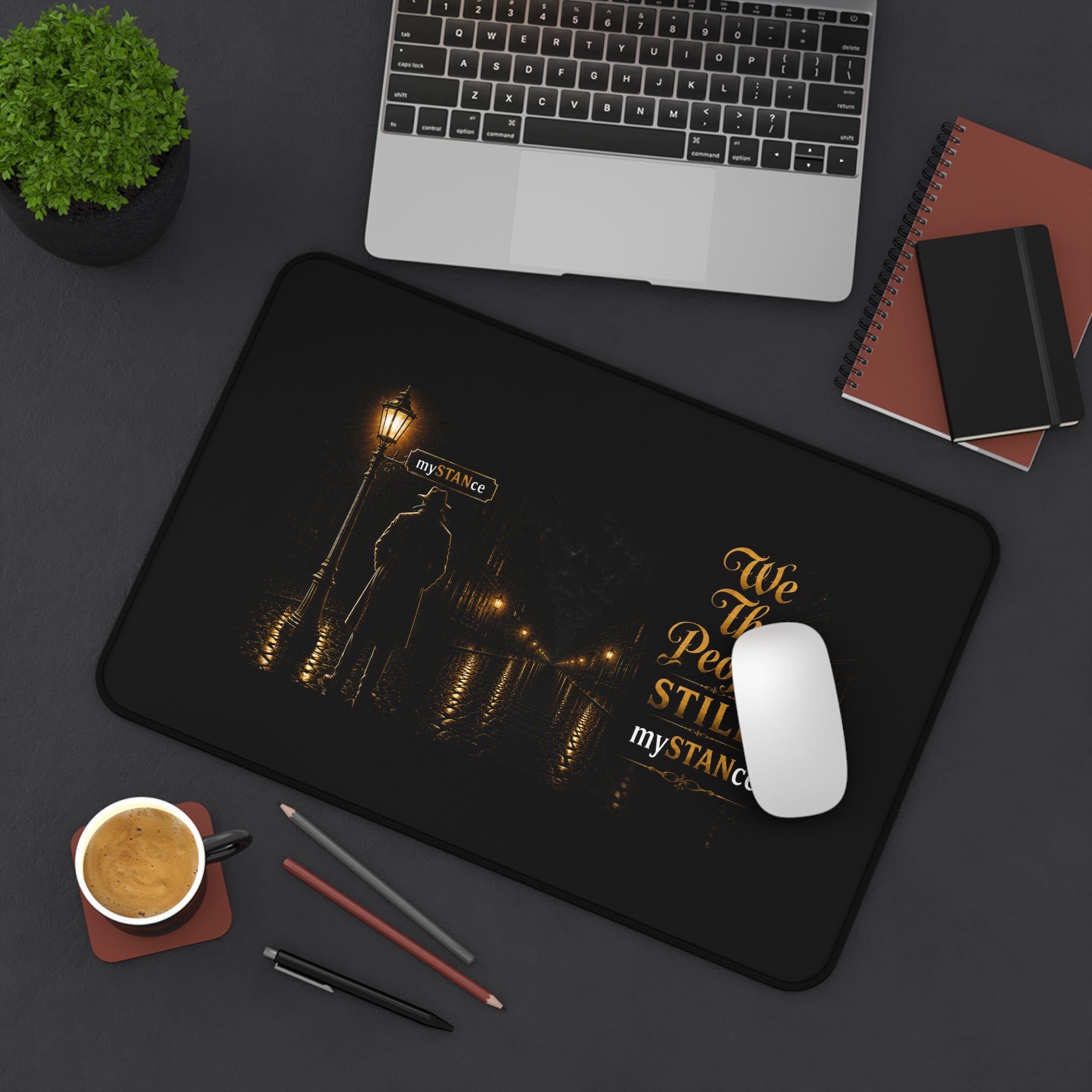 Desk Mat — 'We The People Still' Vintage Night Street Desk Mat