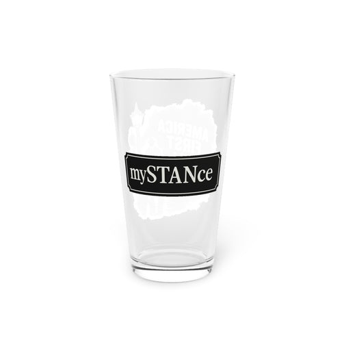 America First Pint Glass – 16oz Patriotic Beer Glass with 'AMERICA FIRST STILL mySTANce' Design