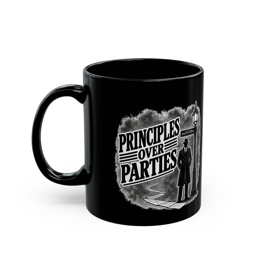 mySTANce Noir Coffee Mug — Detective Silhouette Black Ceramic Mug (11oz/15oz)