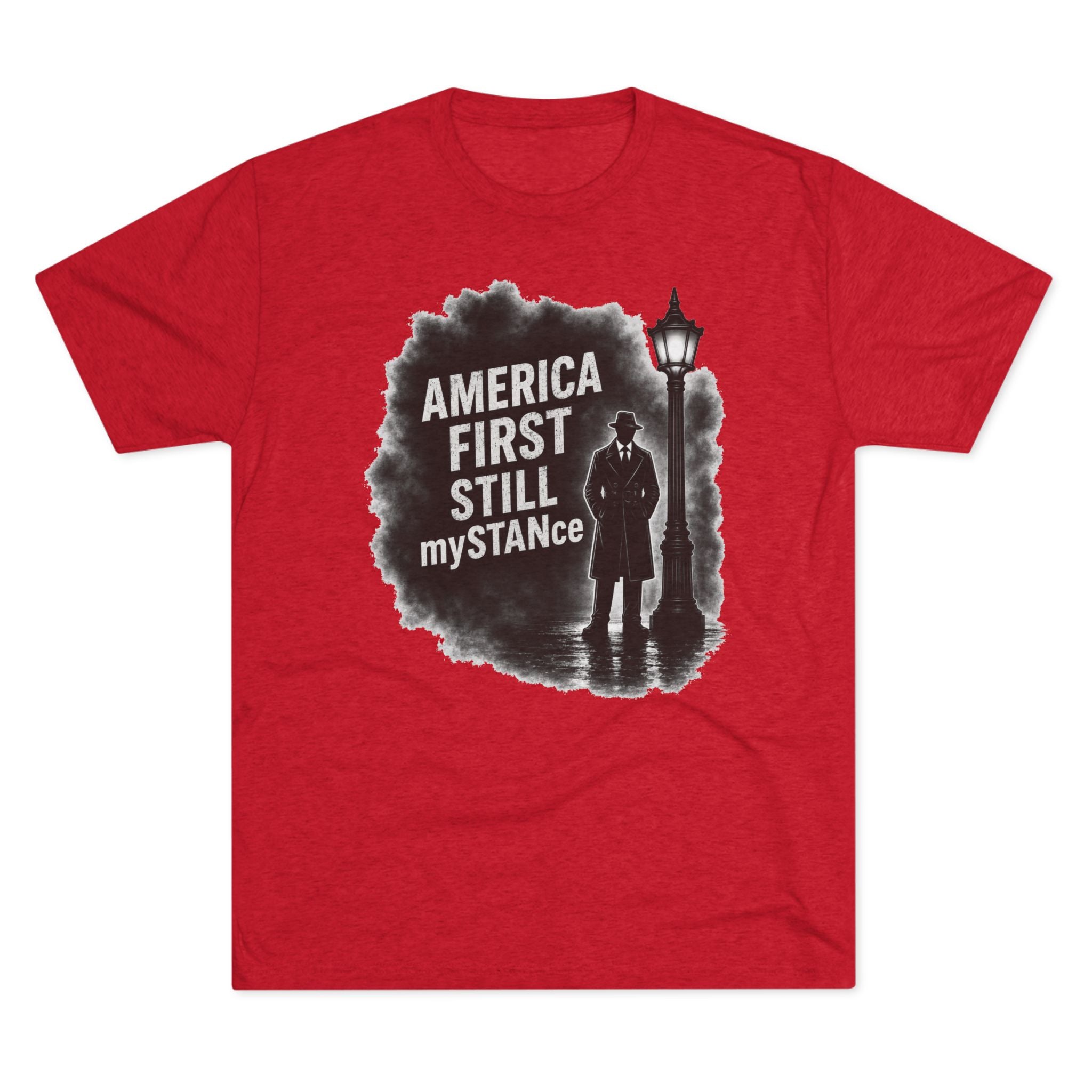 Crew Tee — "America First Still mySTANce" Vintage Shadow Graphic