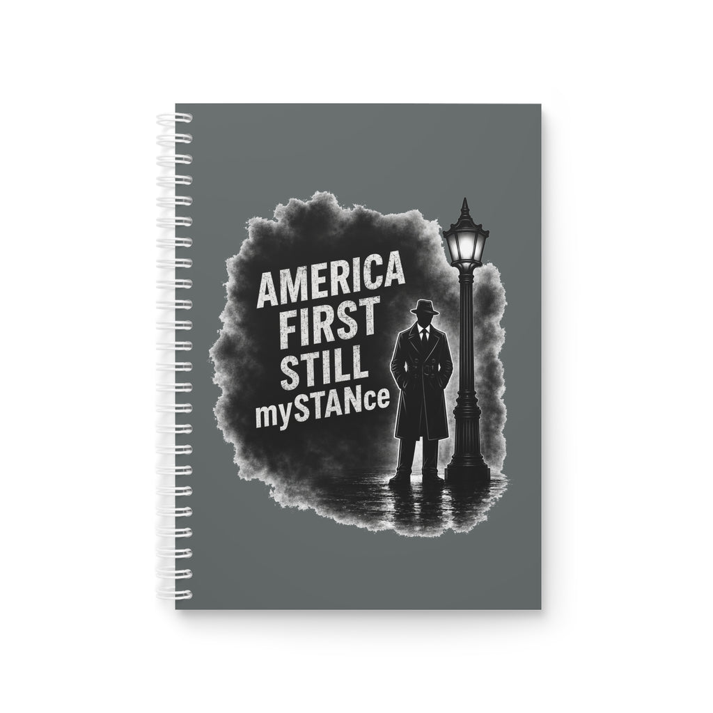 America First mySTANCe Spiral Notebook — Patriotic Vintage Detective Design