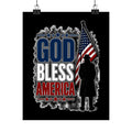 God Bless America Poster | Patriotic Wall Art | USA Flag Decor | American Home Office Print