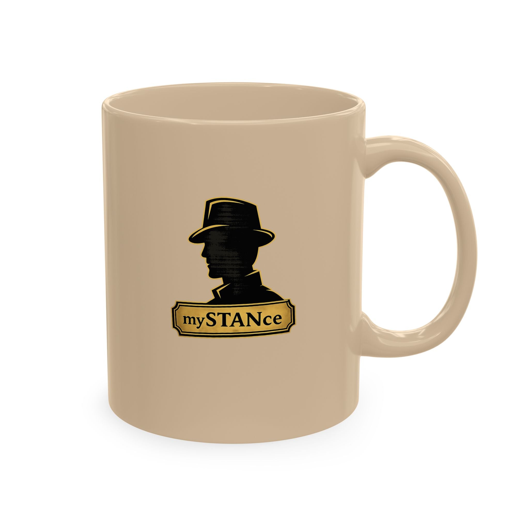 mySTANce Mystery Man Ceramic Mug | 11 oz Vintage Noir Coffee Cup