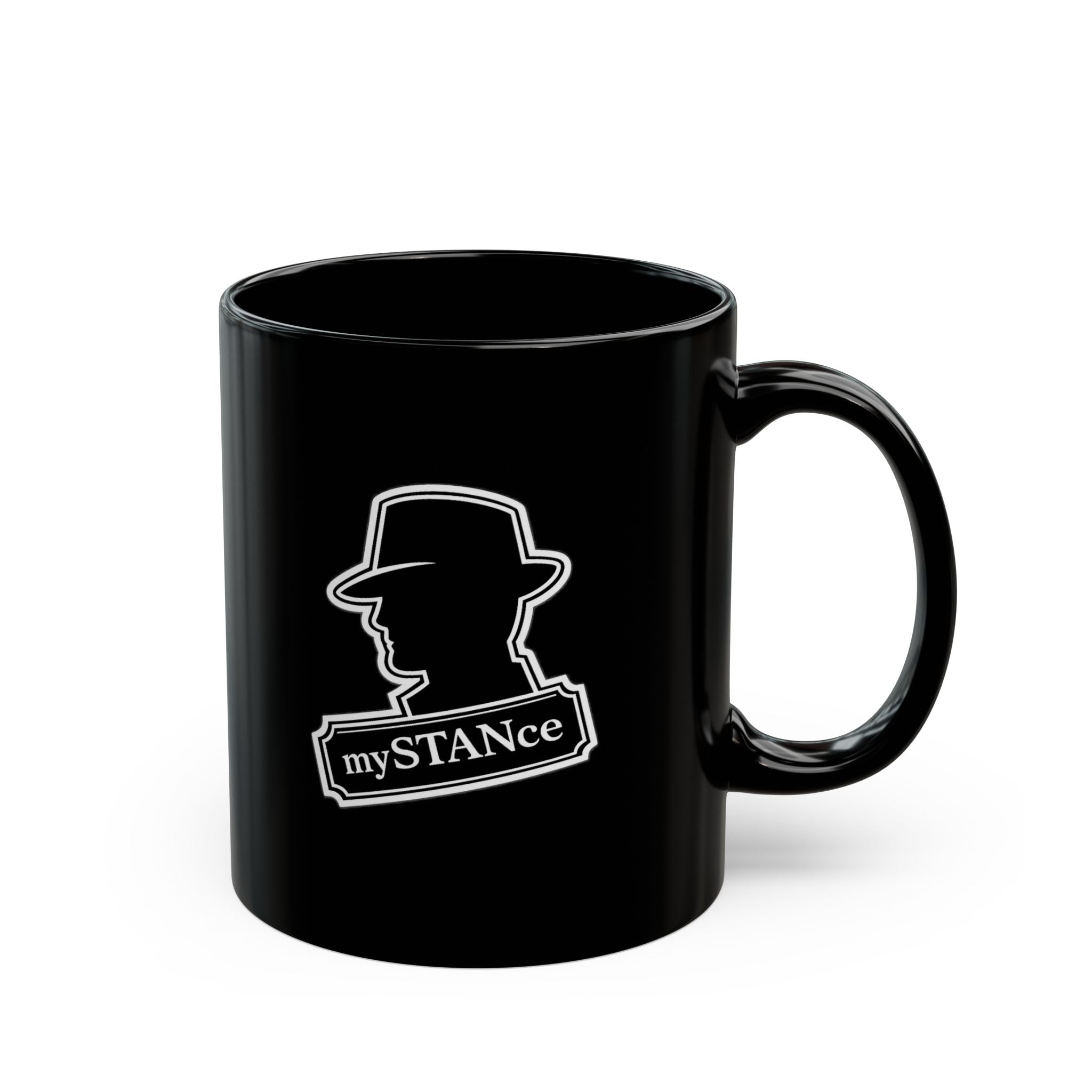 mySTANce Noir Coffee Mug — Detective Silhouette Black Ceramic Mug (11oz/15oz)