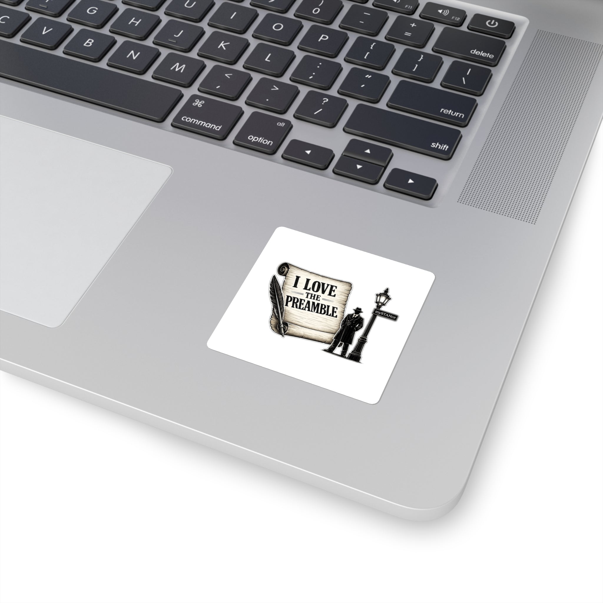 I Love the Preamble Square Sticker — Patriotic Constitution Decal